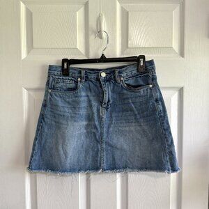 Blank NYC Women's Denim Skirt Size 28 Blue Raw Hem